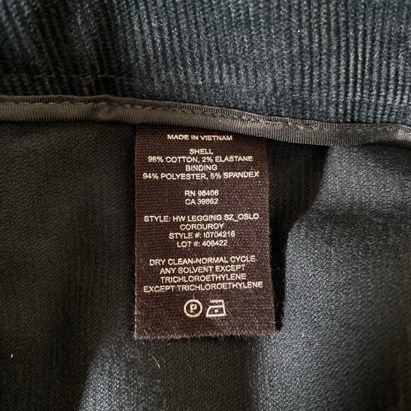$255 Theory Oslo Corduroy High Waist Legging Pant Women 6 Green Poplar Dark Teal - Picture 10 of 14